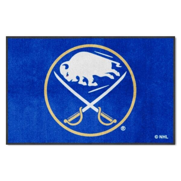 NHL - Buffalo Sabres - 4X6 High-Traffic Mat with Durable Rubber Backing - Landscape Orientation - Image 2