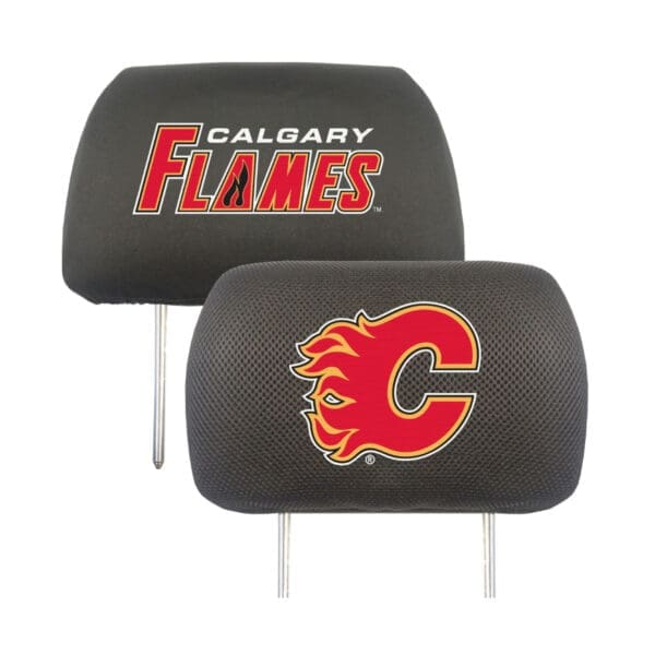 NHL - Calgary Flames - Embroidered Head Rest Cover Set - 2 Pieces - Image 2