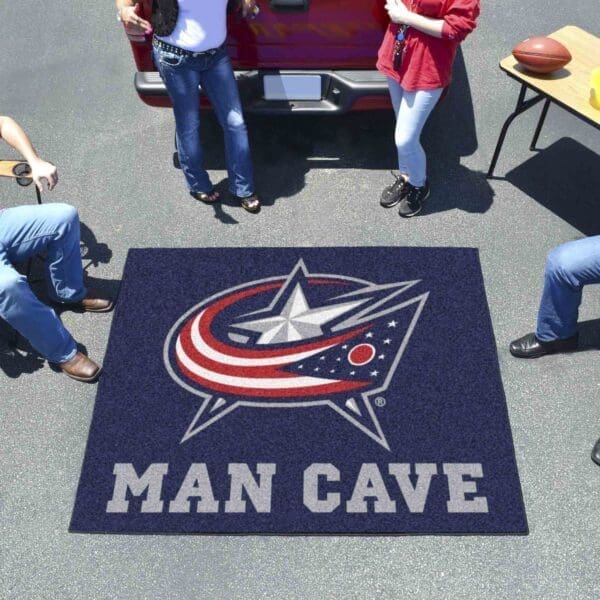 Columbus Blue Jackets Man Cave Tailgater Rug - 5ft. x 6ft.-14420