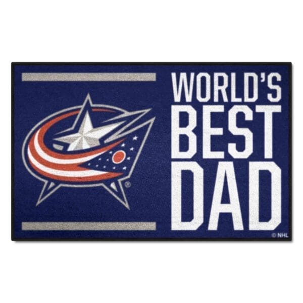 NHL - Columbus Blue Jackets - Starter Mat Accent Rug - 19in. x 30in. World's Best Dad Starter Mat - Image 2