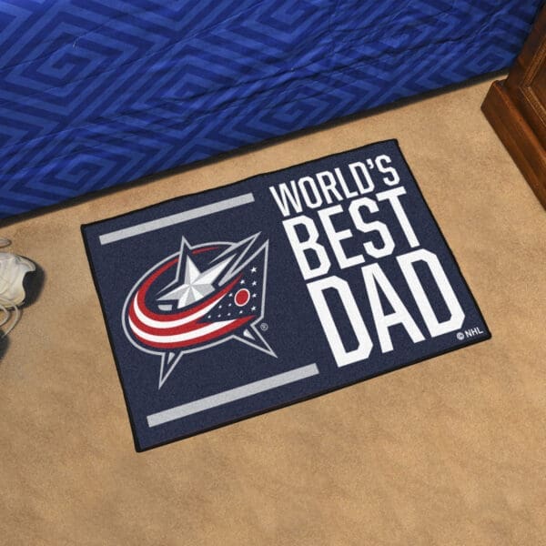 Columbus Blue Jackets Starter Mat Accent Rug - 19in. x 30in. World's Best Dad Starter Mat-31152
