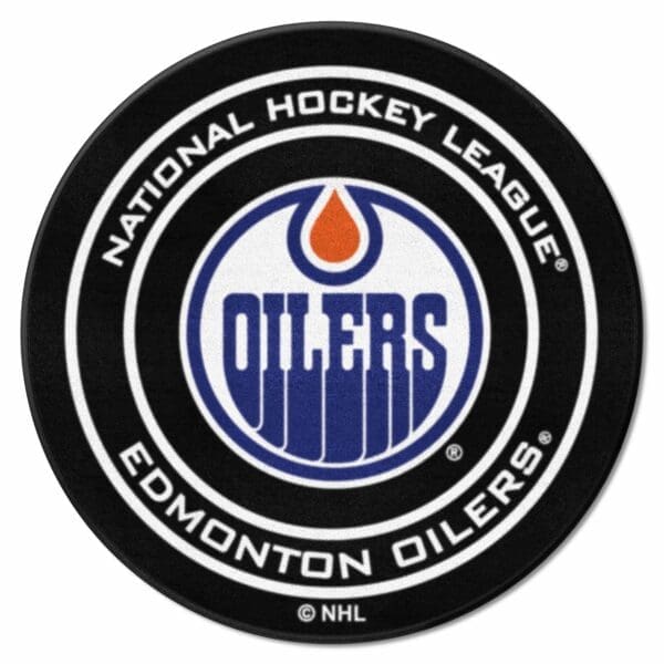 NHL - Edmonton Oilers - Hockey Puck Rug - 27in. Diameter - Image 2