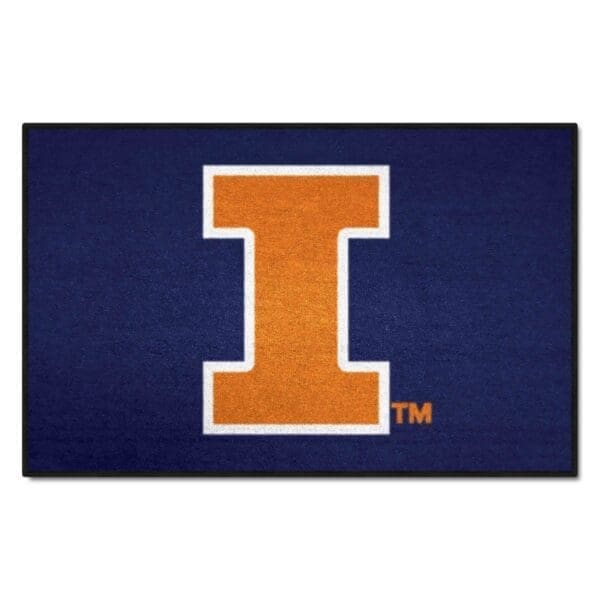 NCAA - University of Illinois Illini - Starter Mat Accent Rug - 19in. x 30in. - Image 2