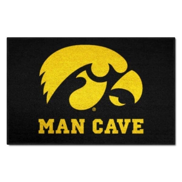 NCAA - University of Iowa Hawkeyes - Man Cave Starter Mat Accent Rug - 19in. x 30in. - Image 2