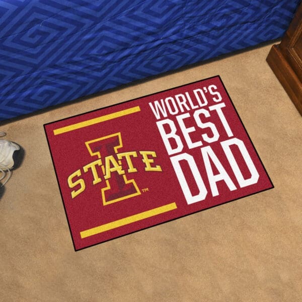 Iowa State Cyclones Starter Mat Accent Rug - 19in. x 30in. World's Best Dad Starter Mat-18230