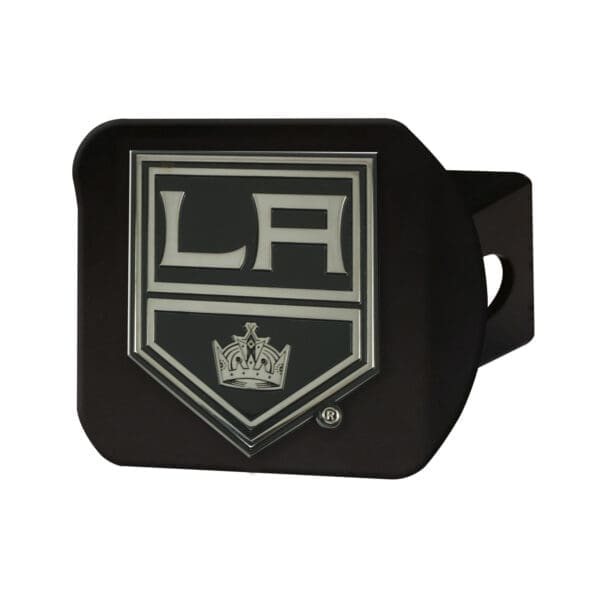 NHL - Los Angeles Kings - Black Metal Hitch Cover with Metal Chrome 3D Emblem - Image 2