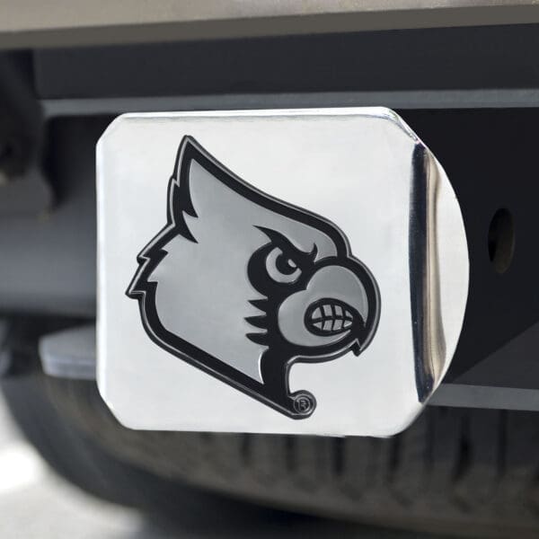 Louisville Cardinals Chrome Metal Hitch Cover with Chrome Metal 3D Emblem-14993