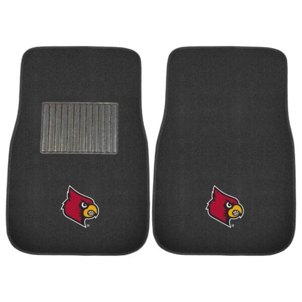 NCAA - University of Louisville Cardinals - Embroidered Car Mat Set - 2 Pieces - Image 2