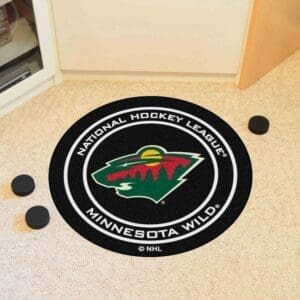 Minnesota Wild Hockey Puck Rug - 27in. Diameter-10269