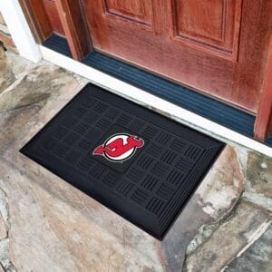 New Jersey Devils Heavy Duty Vinyl Medallion Door Mat - 19.5in. x 31in.-11472