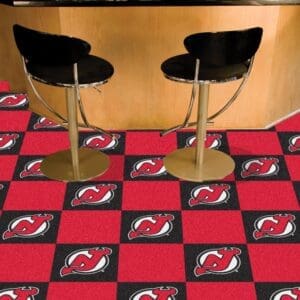 New Jersey Devils Team Carpet Tiles - 45 Sq Ft.-10702