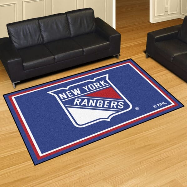 New York Rangers 5ft. x 8 ft. Plush Area Rug-10478