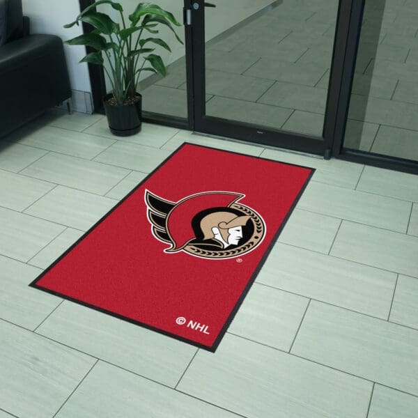 Ottawa Senators 3X5 High-Traffic Mat with Durable Rubber Backing - Portrait Orientation-12870