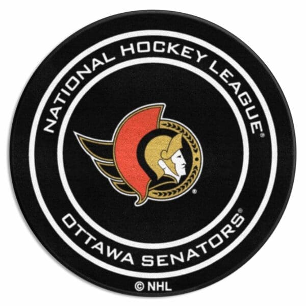 NHL - Ottawa Senators - Hockey Puck Rug - 27in. Diameter - Image 2