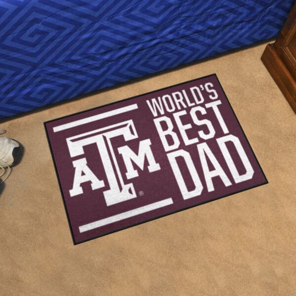 Texas A&M Aggies Starter Mat Accent Rug - 19in. x 30in. World's Best Dad Starter Mat-18216