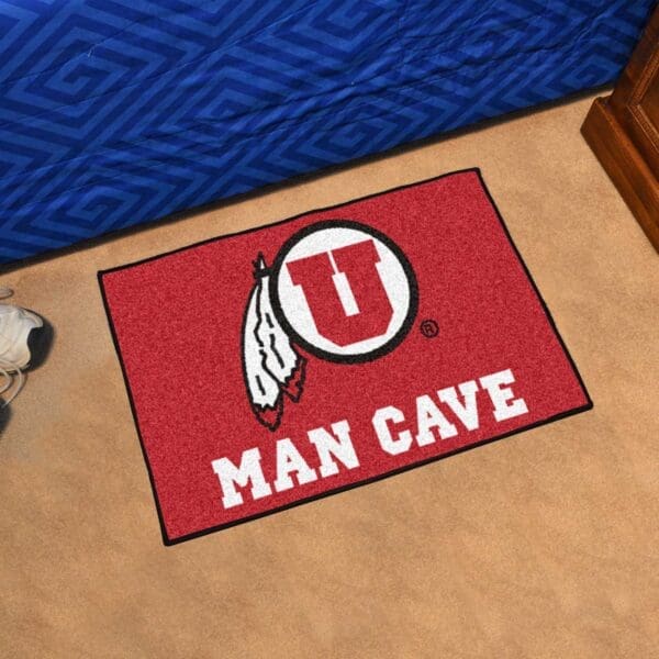 Utah Utes Man Cave Starter Mat Accent Rug - 19in. x 30in.-14704
