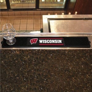 Wisconsin Badgers Bar Drink Mat - 3.25in. x 24in.-14027
