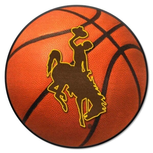 NCAA - University of Wyoming Cowboys - Basketball Rug - 27in. Diameter - Image 2