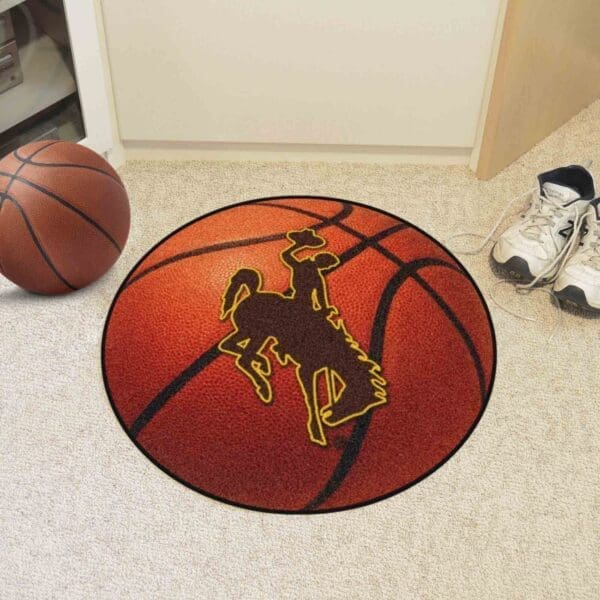 Wyoming Cowboys Basketball Rug - 27in. Diameter-1583