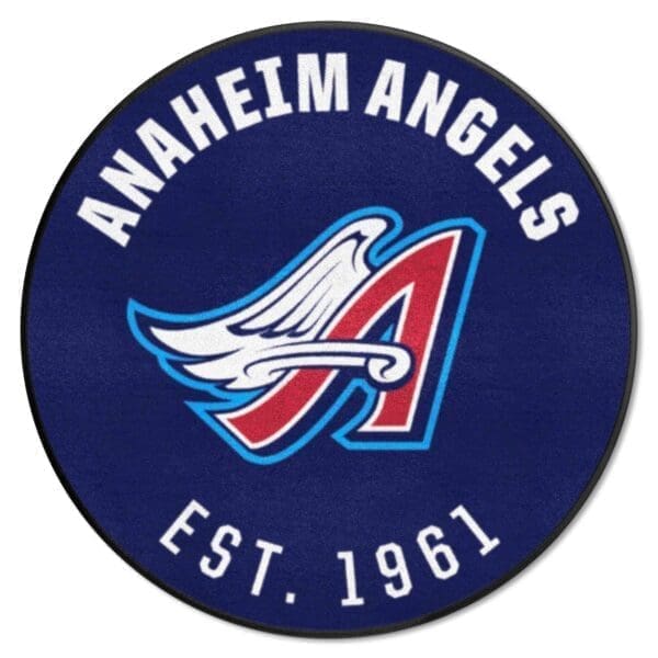 MLB Retro - Anaheim Angels - Roundel Rug - 27in. Diameter - Image 2