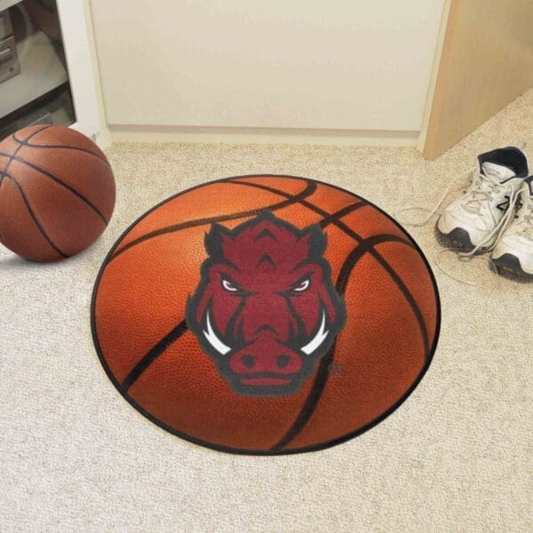 Arkansas Razorbacks Basketball Rug - 27in. Diameter-35871