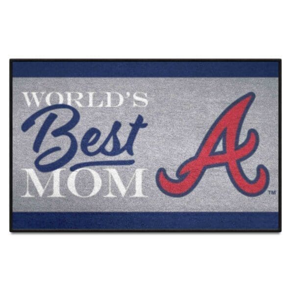 MLB - Atlanta Braves - World's Best Mom Starter Mat Accent Rug - 19in. x 30in. - Image 2