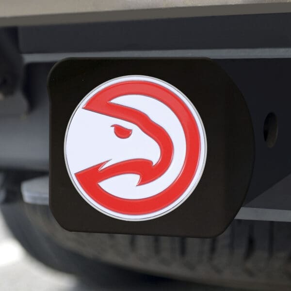 Atlanta Hawks Black Metal Hitch Cover - 3D Color Emblem-22715