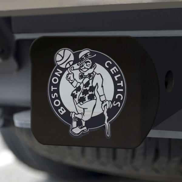 Boston Celtics Black Metal Hitch Cover with Metal Chrome 3D Emblem-21010