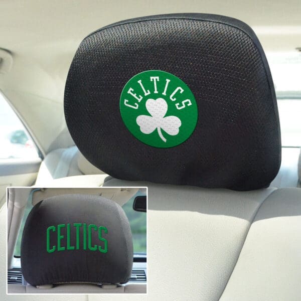 Boston Celtics Embroidered Head Rest Cover Set - 2 Pieces-12520