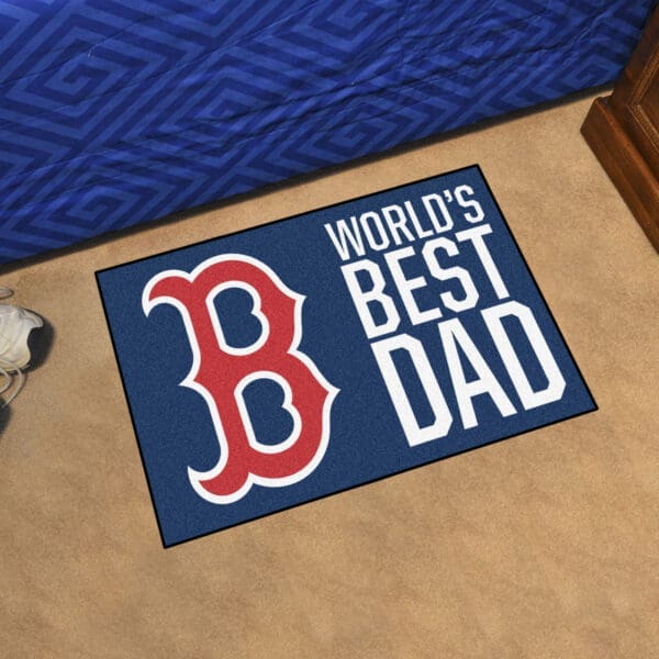Boston Red Sox Starter Mat Accent Rug - 19in. x 30in. World's Best Dad Starter Mat-31117