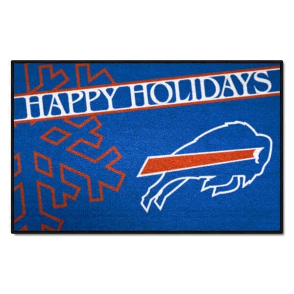 NFL - Buffalo Bills - Starter Mat Accent Rug - 19in. x 30in. Happy Holidays Starter Mat - Image 2
