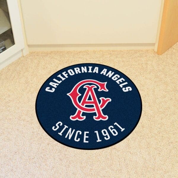 California Angels Roundel Rug - 27in. Diameter 1966 Retro Logo-1967