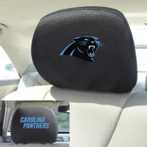Carolina Panthers Embroidered Head Rest Cover Set - 2 Pieces-21365