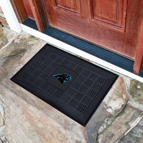 Carolina Panthers Heavy Duty Vinyl Medallion Door Mat - 19.5in. x 31in.-11436