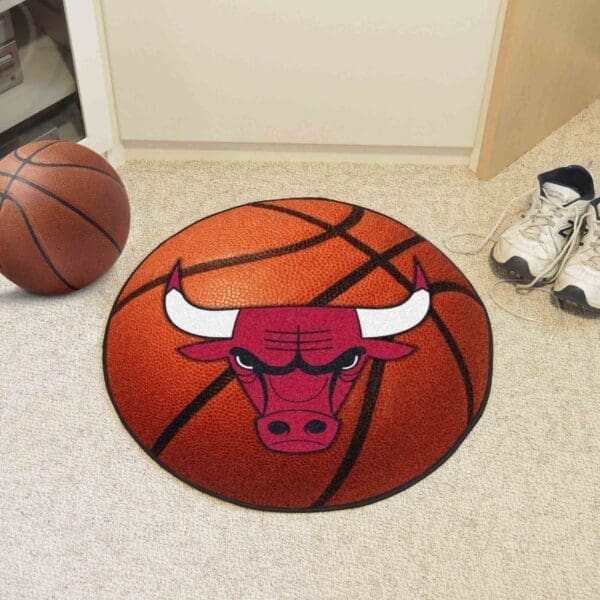 Chicago Bulls Basketball Rug - 27in. Diameter-10218