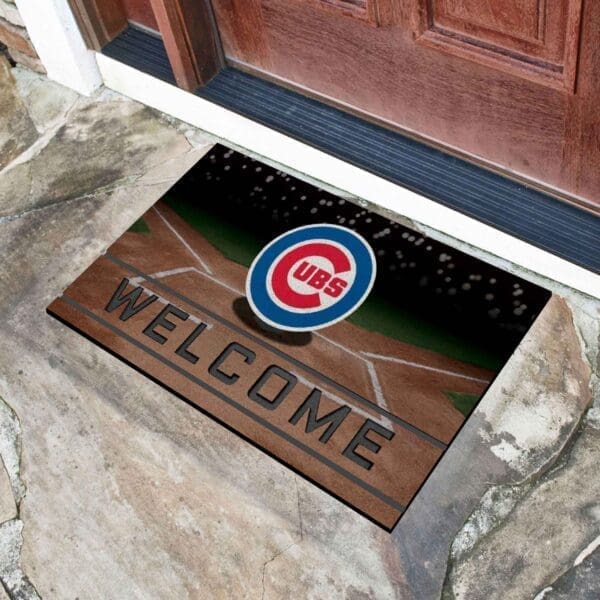 Chicago Cubs Rubber Door Mat - 18in. x 30in.-21913