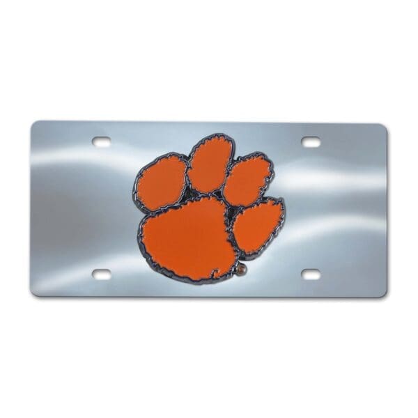 NCAA - Clemson University Tigers - 3D Stainless Steel License Plate - Image 2