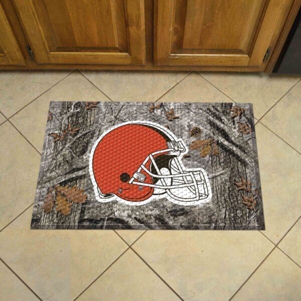 Cleveland Browns Rubber Scraper Door Mat Camo-18951
