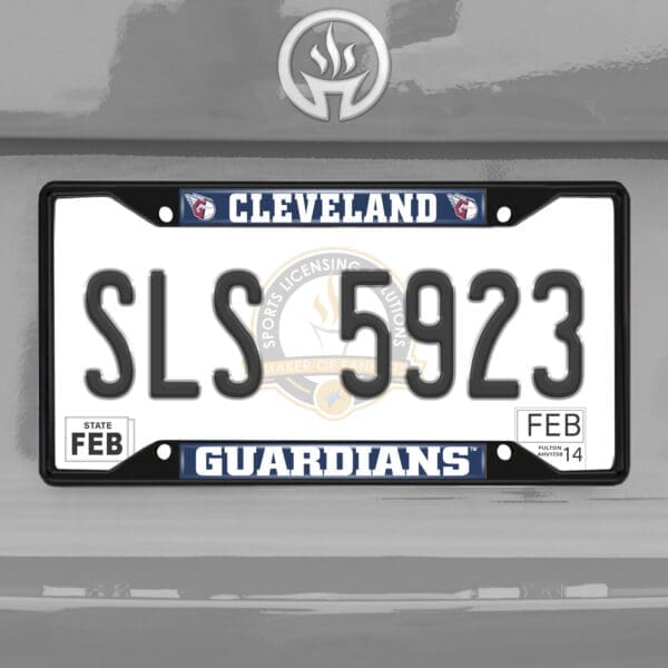 Cleveland Guardians Metal License Plate Frame Black Finish-31303