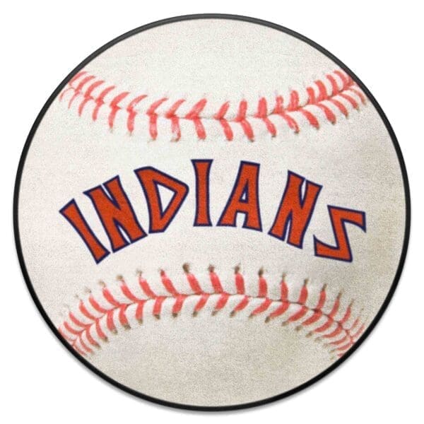 MLB Retro - Cleveland Indians - Baseball Rug - 27in. Diameter - Image 2