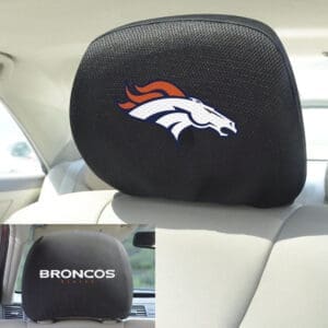 Denver Broncos Embroidered Head Rest Cover Set - 2 Pieces-12497