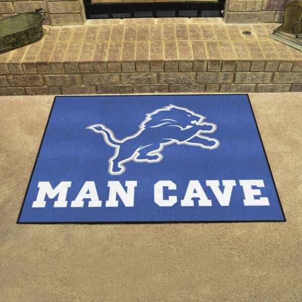 Detroit Lions Man Cave All-Star Rug - 34 in. x 42.5 in.-14300