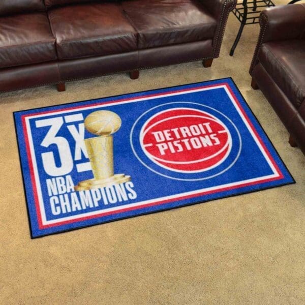 Detroit Pistons Dynasty 4ft. x 6ft. Plush Area Rug-35089