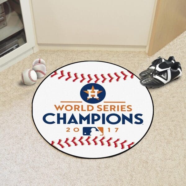 Houston Astros 2017 MLB World Series Champions Baseball Rug - 27in. Diameter-15588