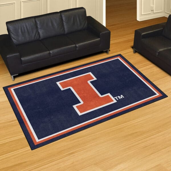 Illinois Illini 5ft. x 8 ft. Plush Area Rug-6284