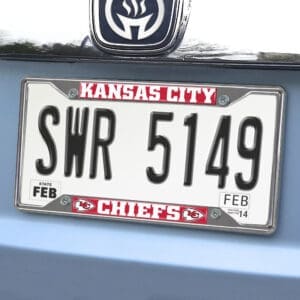 Kansas City Chiefs Chrome Metal License Plate Frame