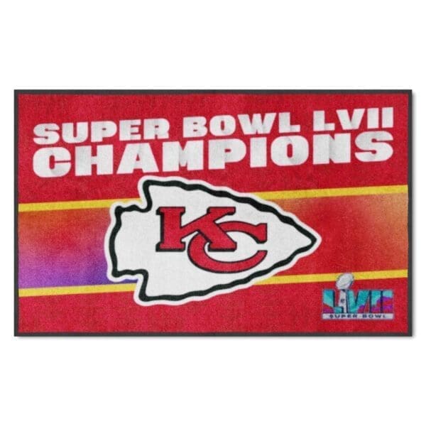 NFL - Kansas City Chiefs - 4X6 High-Traffic Mat with Durable Rubber Backing - Landscape Orientation - Image 2