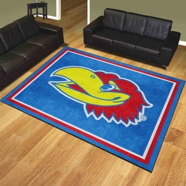Kansas Jayhawks 8ft. x 10 ft. Plush Area Rug-36647
