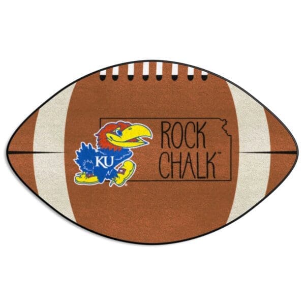NCAA - University of Kansas Jayhawks - Southern Style Football Rug - 20.5in. x 32.5in. - Image 2