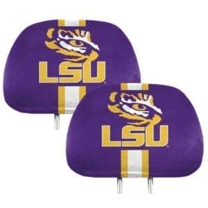 NCAA - Louisiana State University Tigers - Printed Head Rest Cover Set - 2 Pieces